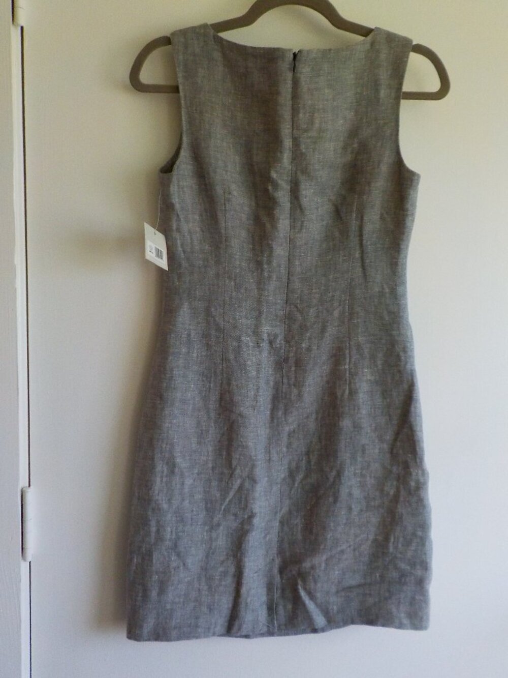 Madison Dress - 2 Petite - NWT - Sleeveless Grey Linen Lined (2541) - Picture 4 of 5